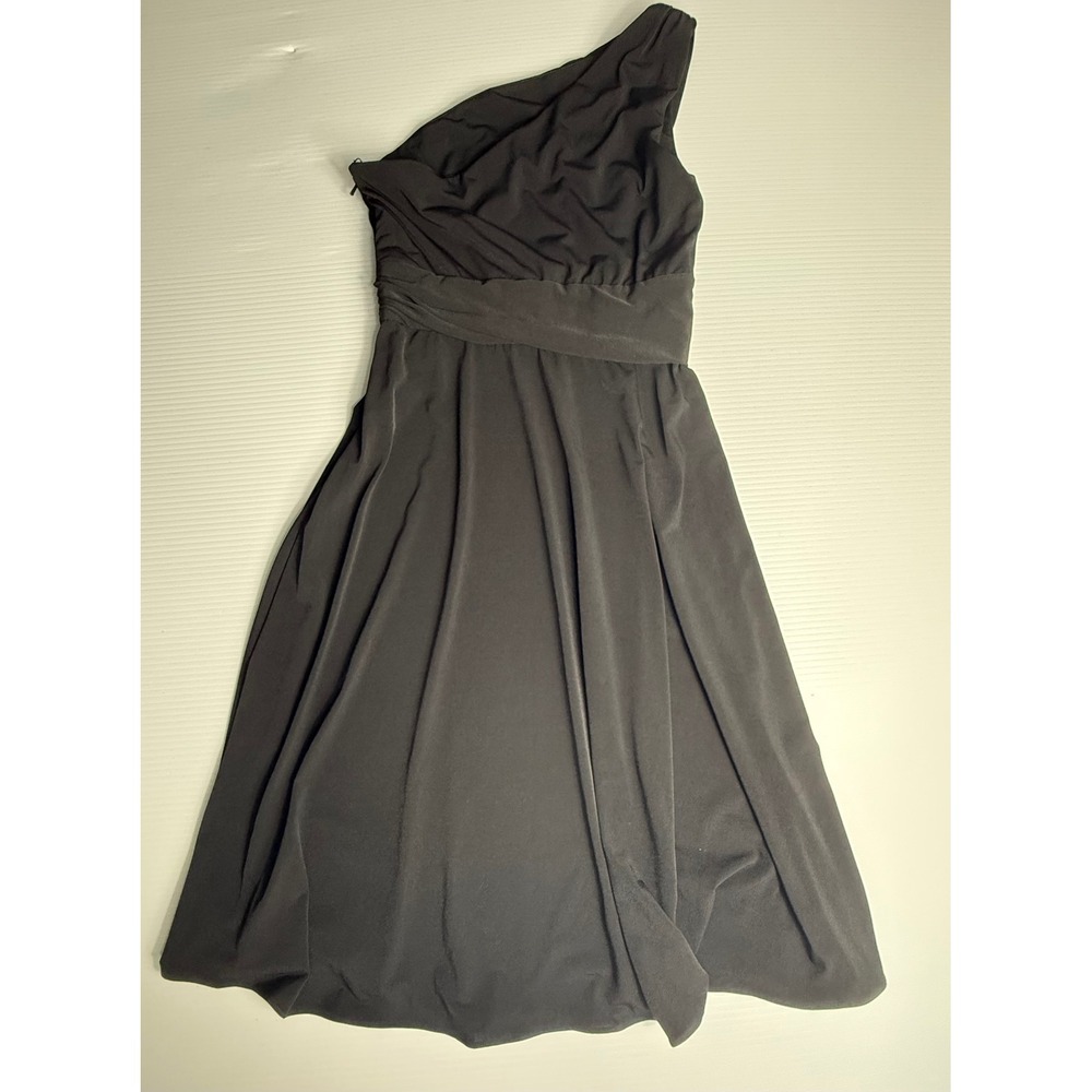 Amsale Black One Shoulder Dress Cocktail‎ Party Evening Event Size 4
